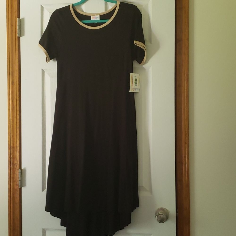 LulaRoe NWT Carly Dress Black Cream Size Small